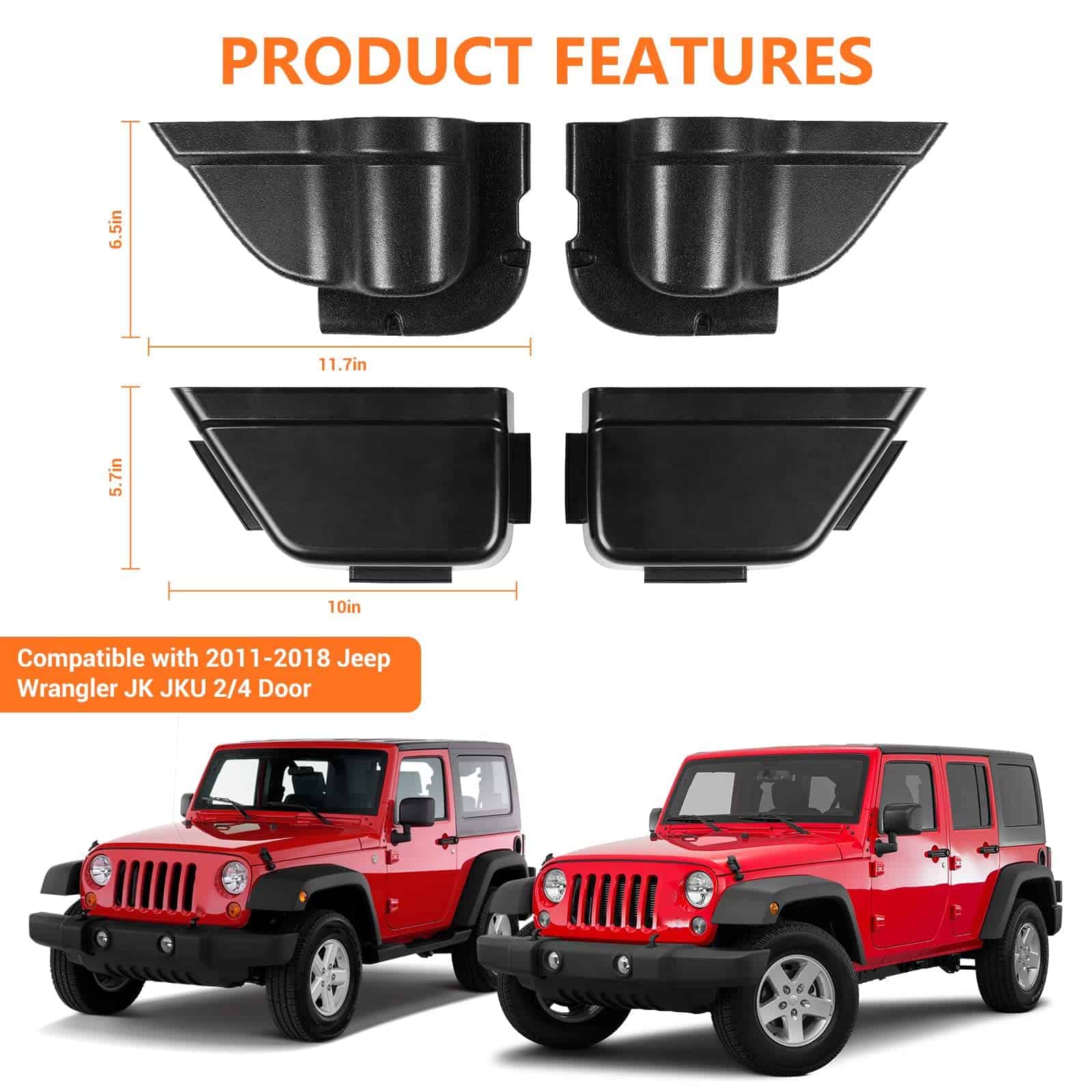 Caja de almacenamiento delantero y trasero para la puerta, - Imagen 6