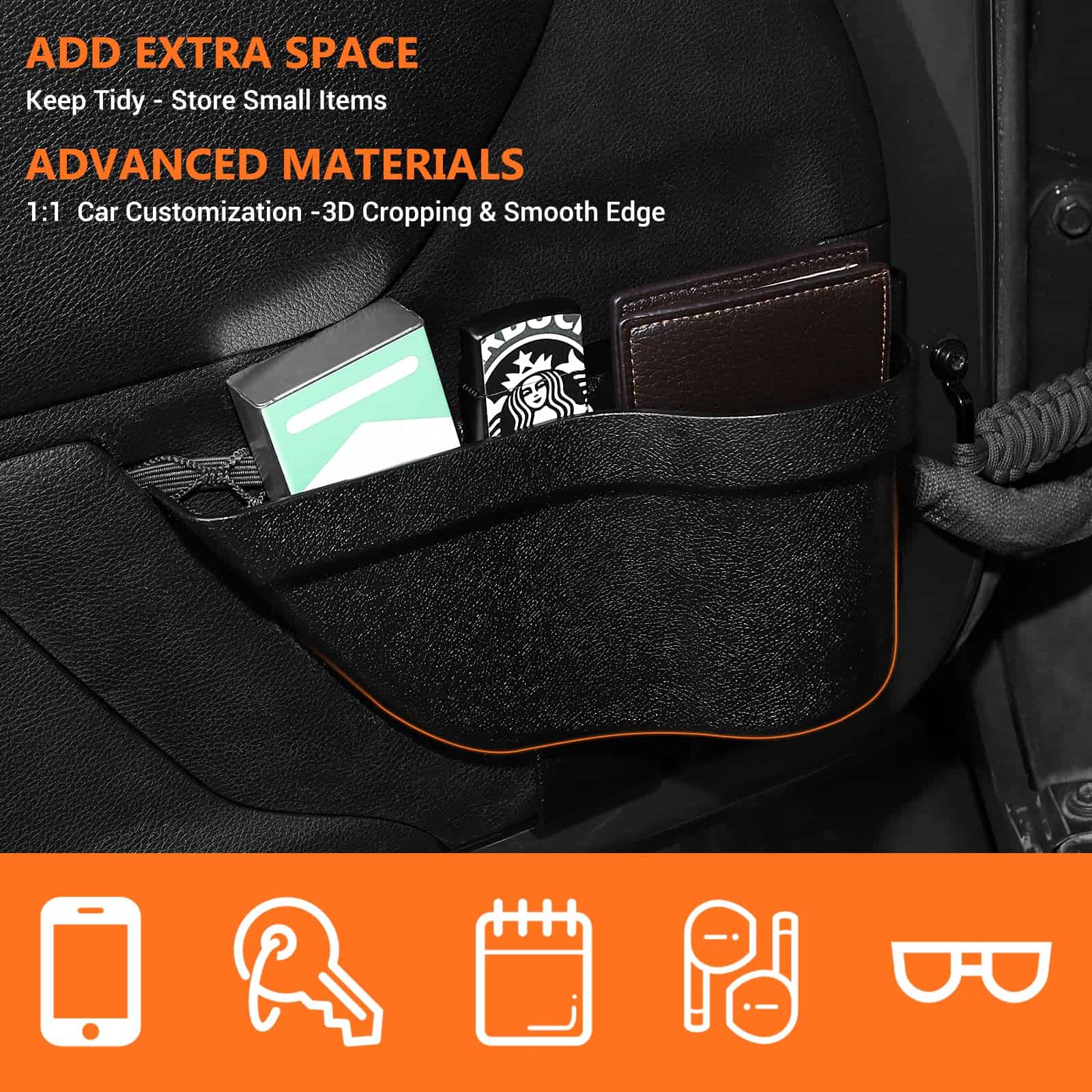 Caja de almacenamiento delantero y trasero para la puerta, - Imagen 5