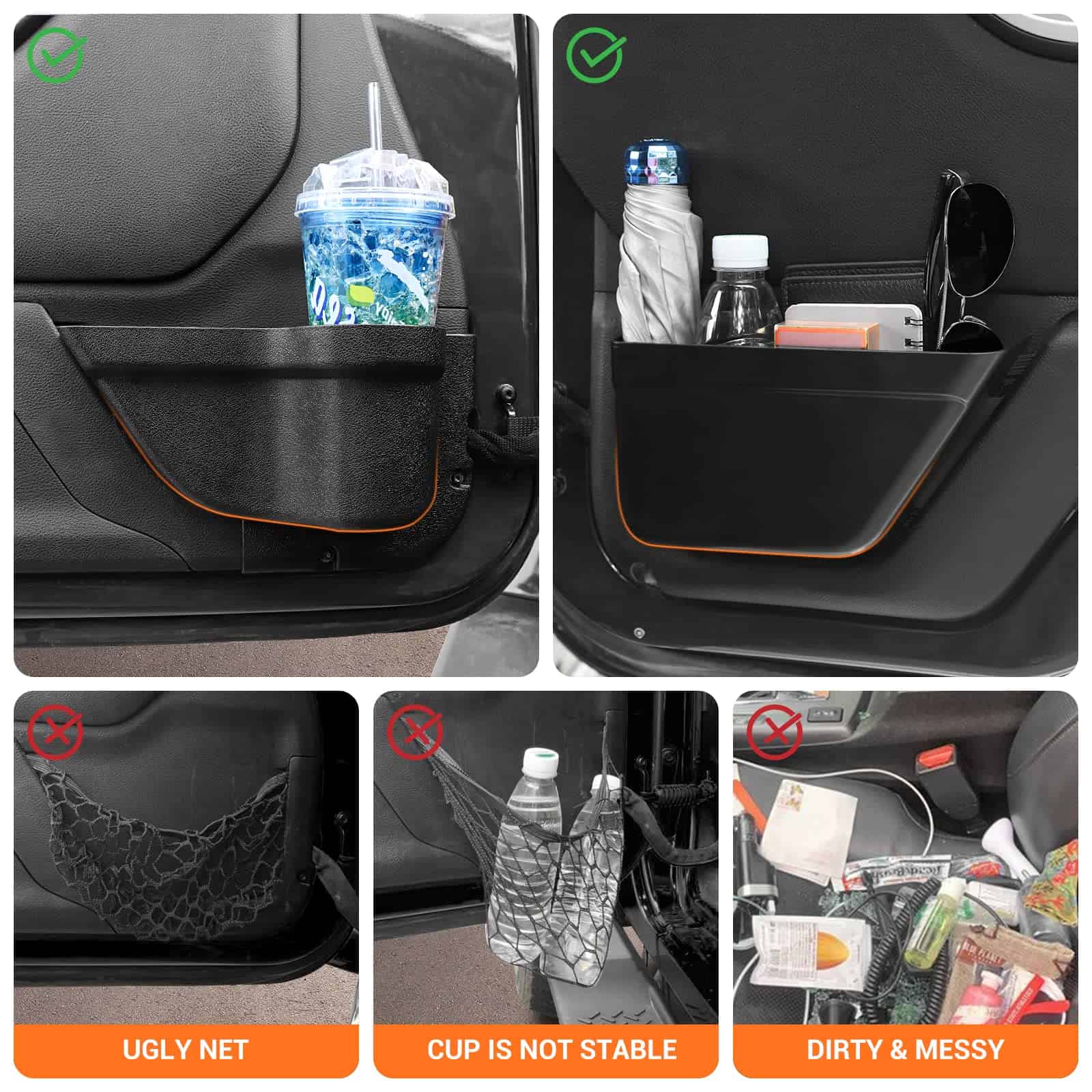 Caja de almacenamiento delantero y trasero para la puerta, - Imagen 3