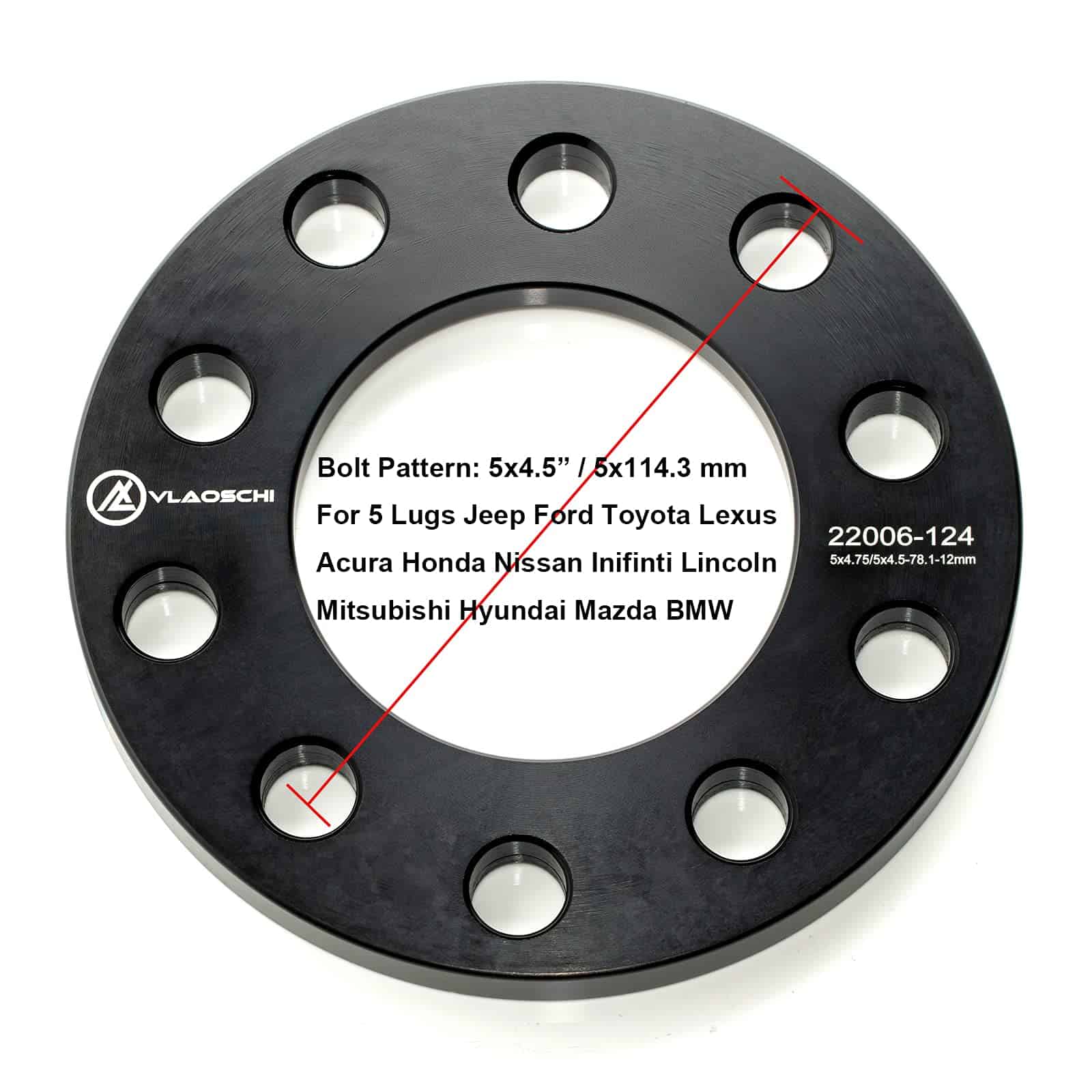 Separadores de Rueda VLAOSCHI Black Forged 5x4.5 5x4.75 - Imagen 5