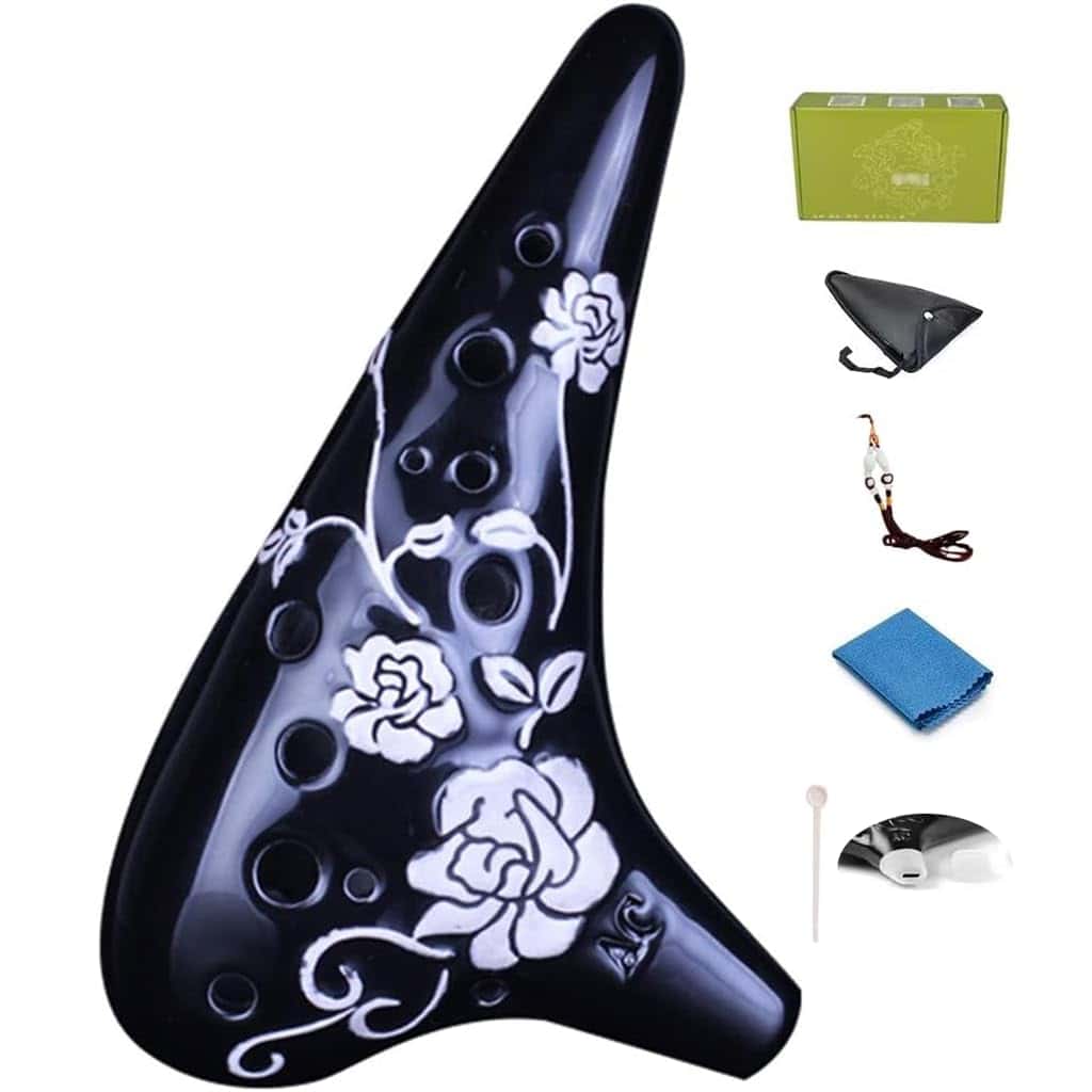 Ocarina ZYCSKTL en Forma de Submarino con Relieve de Rosa,