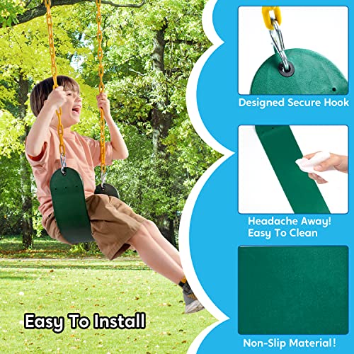 TURFEE 3 Pack Green Swing Seats Heavy Duty with 66" Chain, - Imagen 5