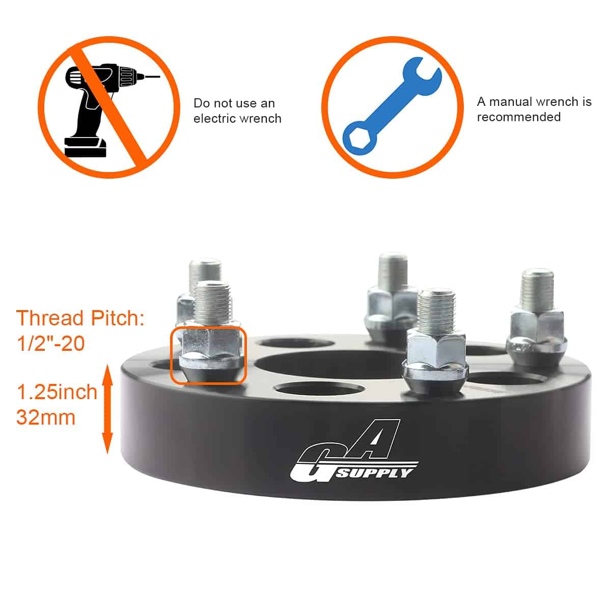 GAsupply Adaptadores de rueda 5x4.5 a 5x5 1.25 pulgadas - Imagen 5