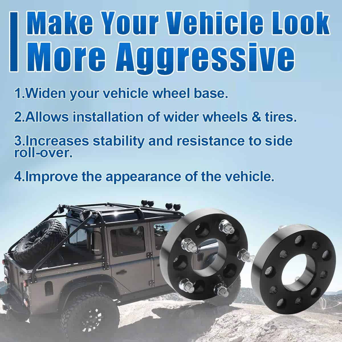 GAsupply Adaptadores de rueda 5x4.5 a 5x5 1.25 pulgadas - Imagen 7