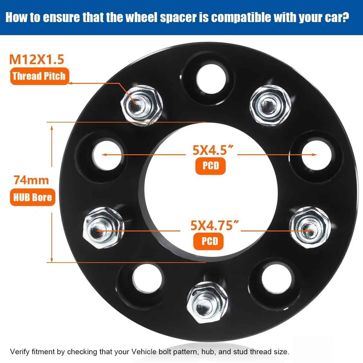 GAsupply 5x4.5 a 5x4.75 Adaptadores de Rueda 1.25” (32mm), - Imagen 3