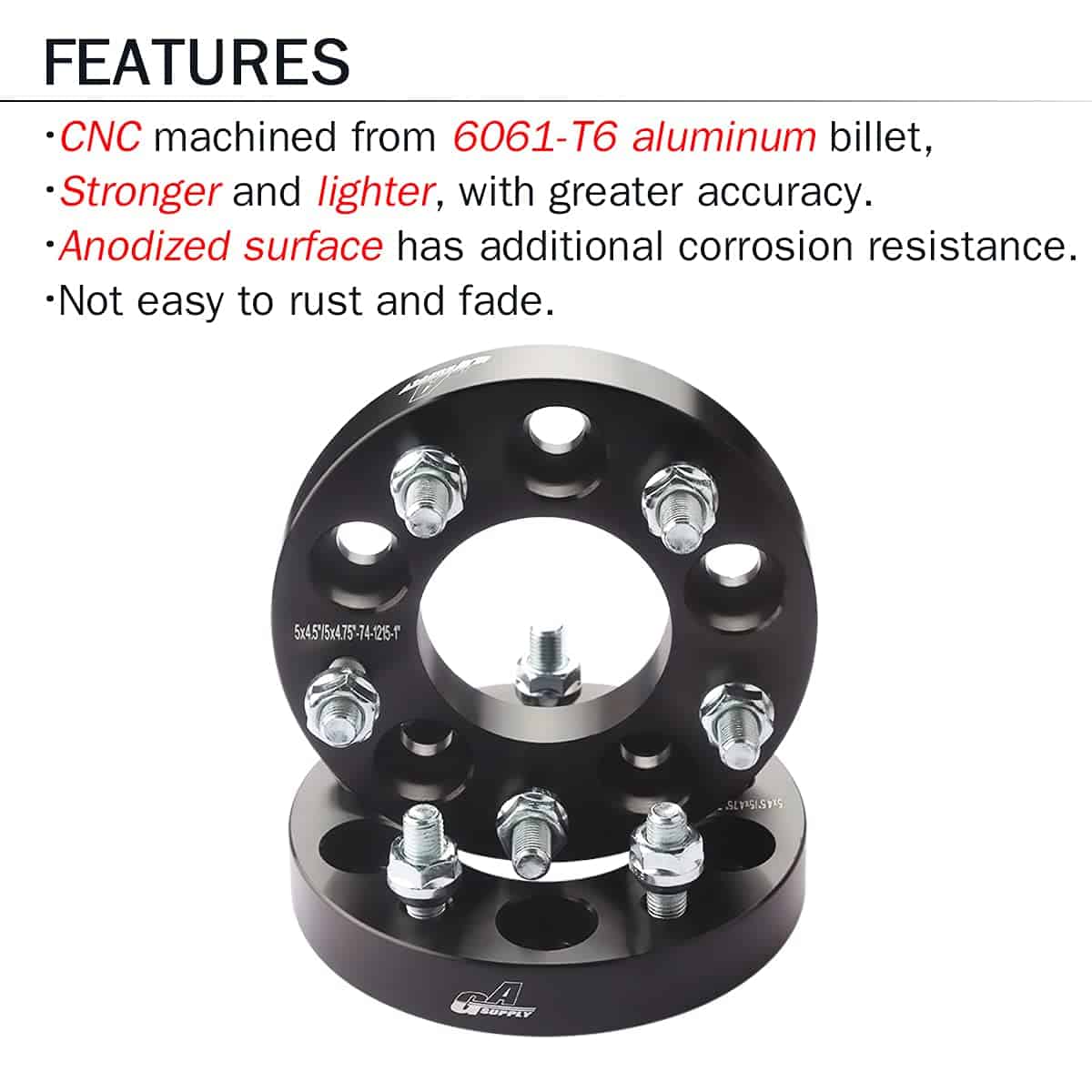 GAsupply 5x4.5 a 5x4.75 Adaptadores de Rueda 1.25” (32mm), - Imagen 7
