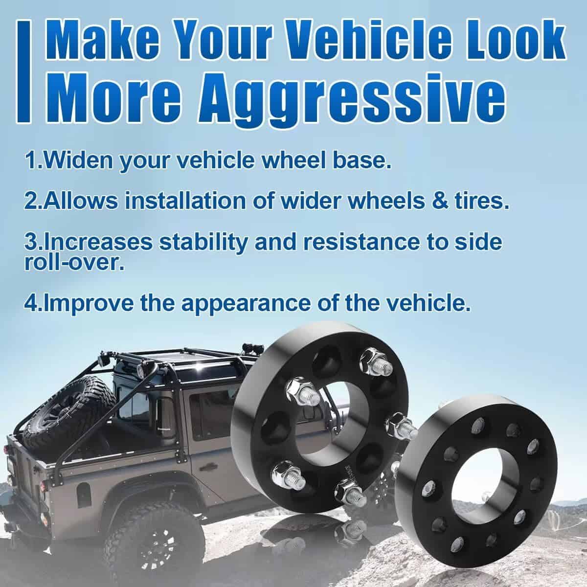 GAsupply 5x4.5 a 5x4.75 Adaptadores de Rueda 1.25” (32mm), - Imagen 6