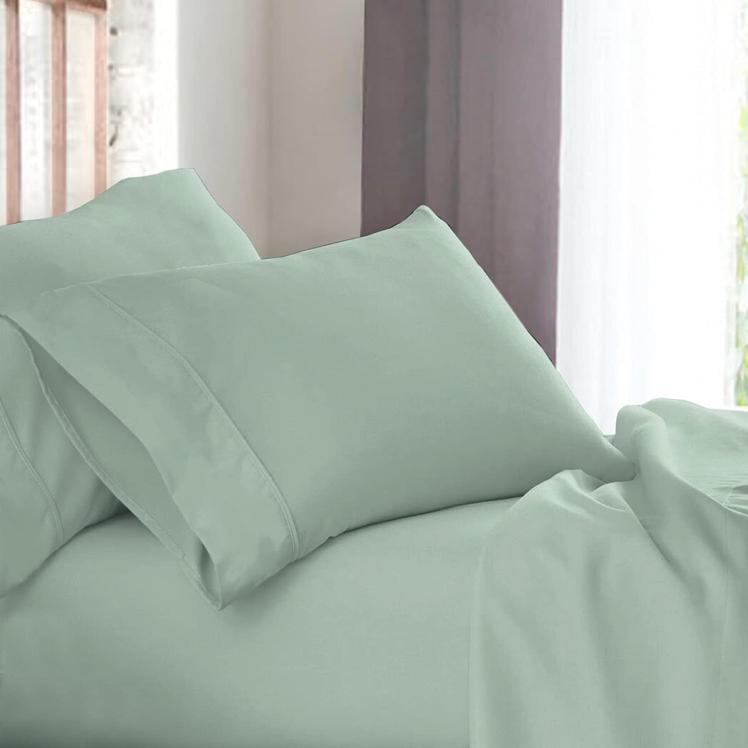 Juego de 2 Fundas de Almohada King Size de Puro Algodón