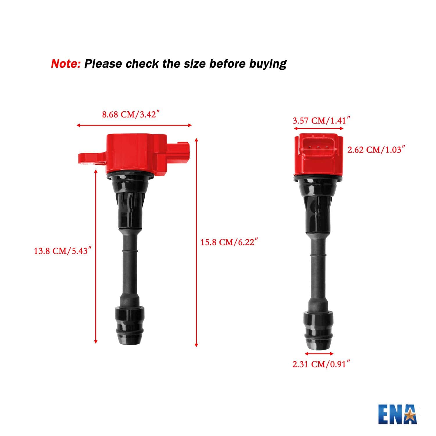 ENA Juego de 4 Bobinas de Encendido Rojas para Nissan 2002 - Imagen 7
