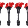 ENA Juego de 4 Bobinas de Encendido Rojas para Nissan 2002