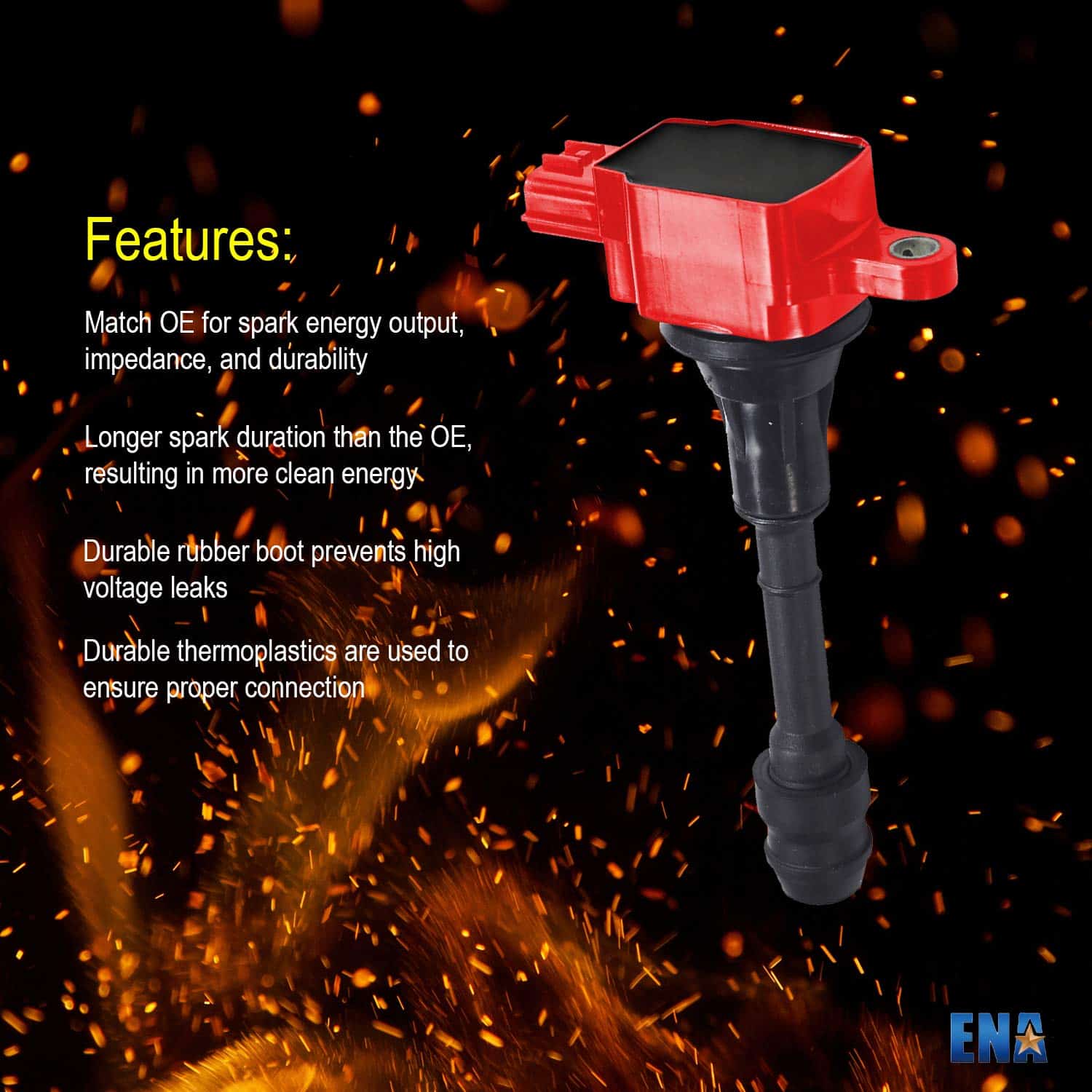 ENA Juego de 4 Bobinas de Encendido Rojas para Nissan 2002 - Imagen 8