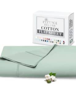 Sábana Plana de Algodón Puro Pizuna Full Sage (1 PC), 600