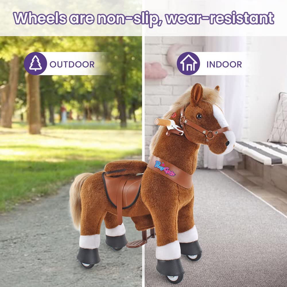 PonyCycle Ride on Horse Toy Plush Walking Animal Modelo - Imagen 10