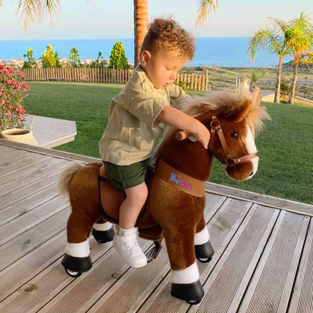 PonyCycle Unicornio Marrón Modelo Clásico U para Niños - - Imagen 8