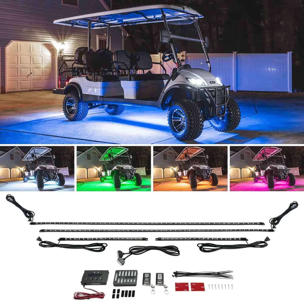 Kit de Iluminación LEDGlow de 4 piezas para Carrito de Golf