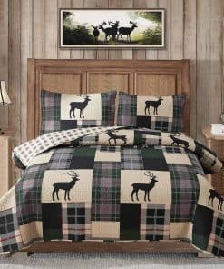 Juego de Edredón Lodge Tamaño Full/Queen A Cuadros