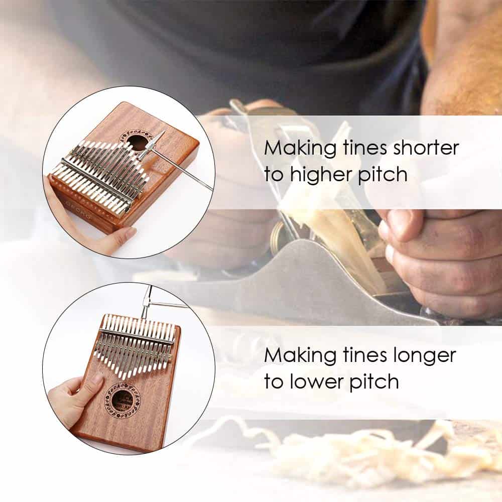 Kalimba Thumb Piano 17 Keys GECKO, Madera de Caoba Portátil - Imagen 5