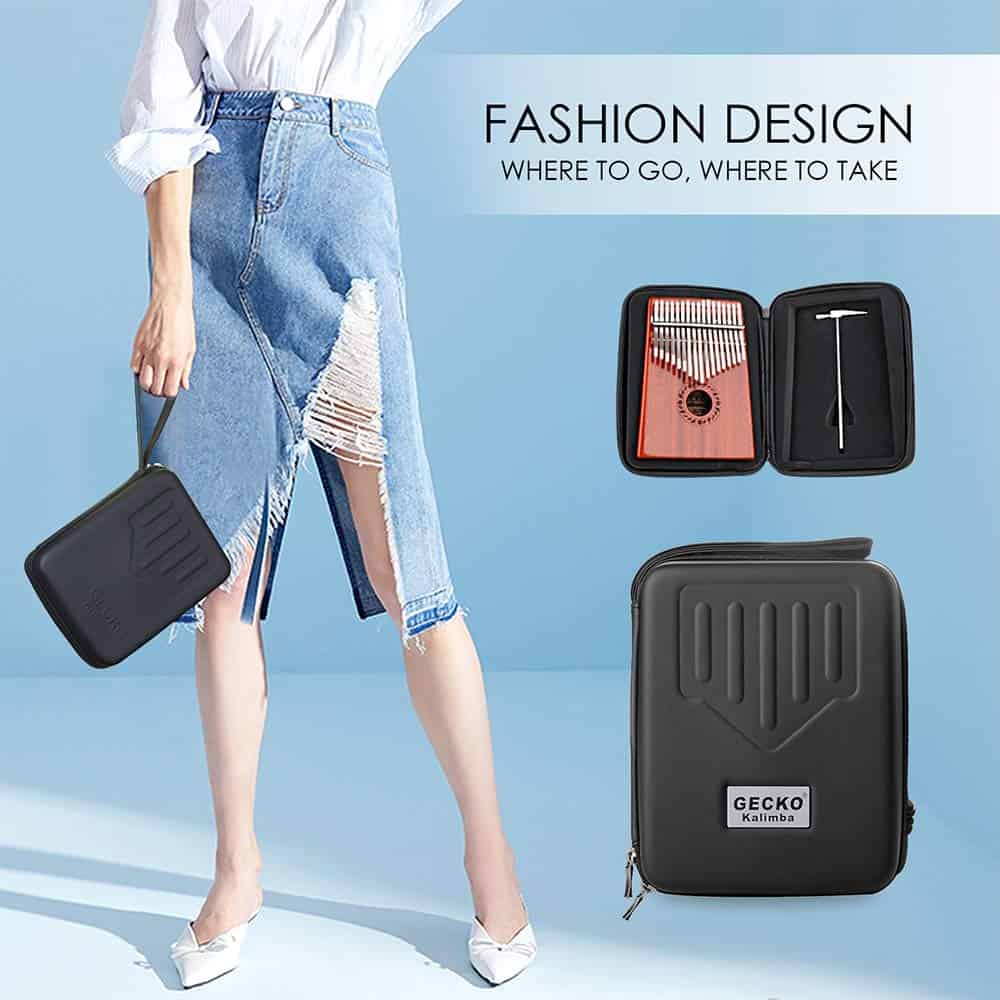 Kalimba Thumb Piano 17 Keys GECKO, Madera de Caoba Portátil - Imagen 9