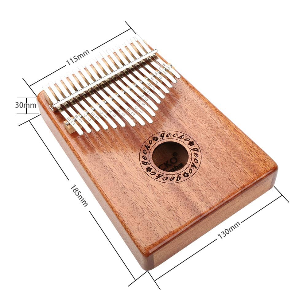 Kalimba Thumb Piano 17 Keys GECKO, Madera de Caoba Portátil - Imagen 10