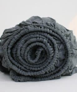 Sábana Ajustable de Lino 100% Orgánico -Gris Oscuro