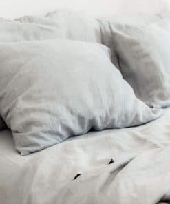 Juego de sábanas de lino puro francés -Gris Paloma