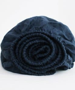 S VICTORY SYMBOL Sábana Ajustable de Lino -Azul Marino