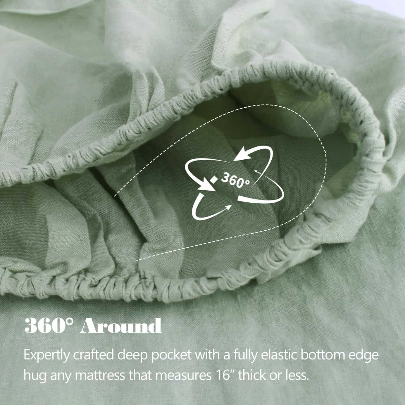 Sábanas Ajustadas de Lino 100% Orgánico Tamaño King, 1 - Imagen 5