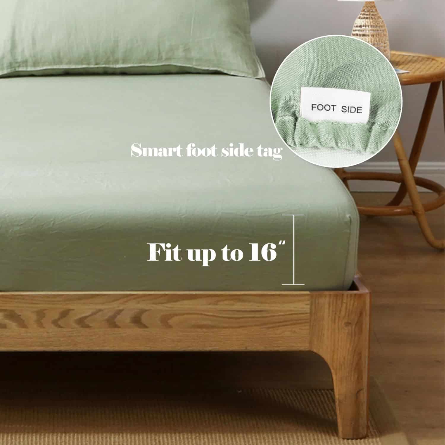 Sábanas Ajustadas de Lino 100% Orgánico Tamaño King, 1 - Imagen 6