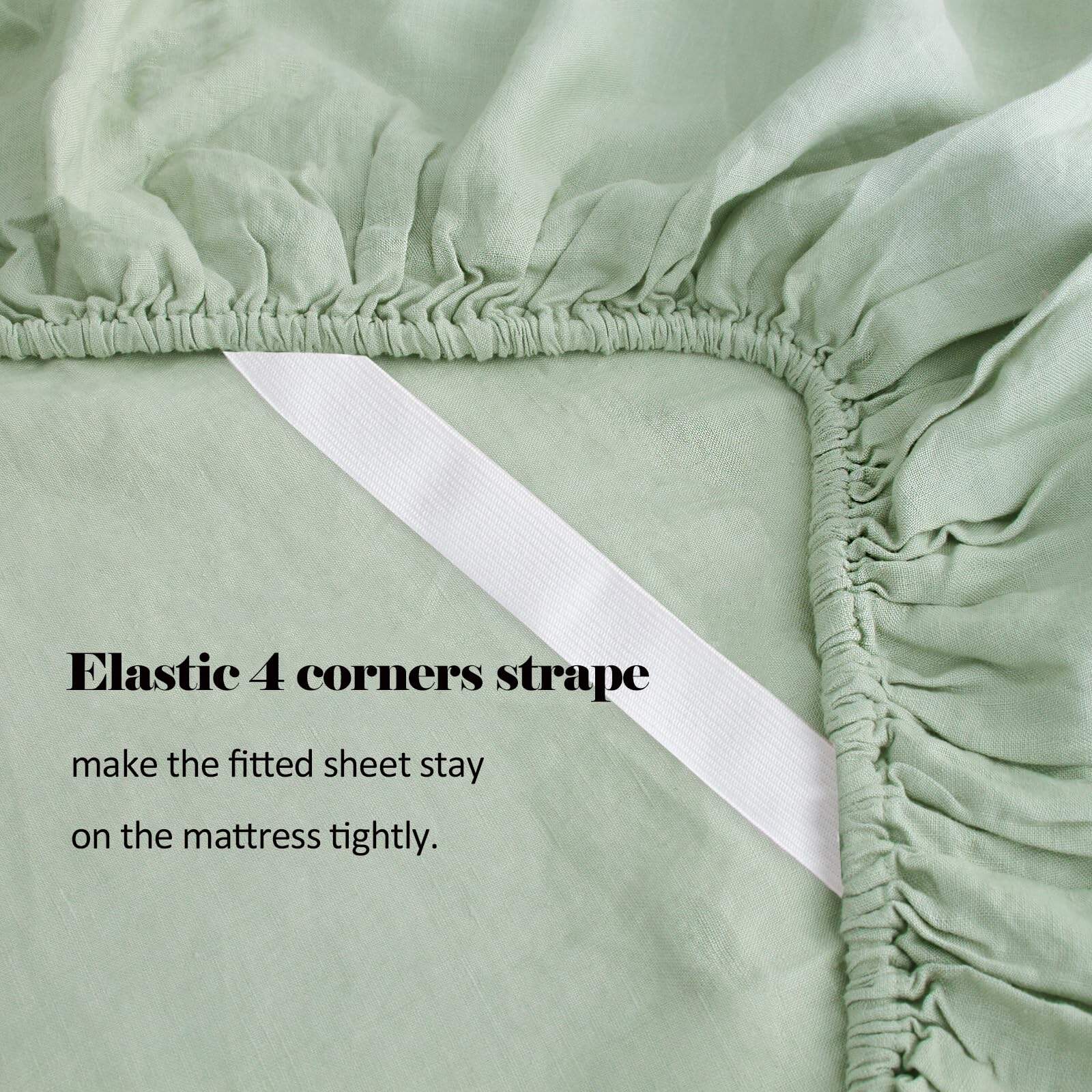 Sábanas Ajustadas de Lino 100% Orgánico Tamaño King, 1 - Imagen 3