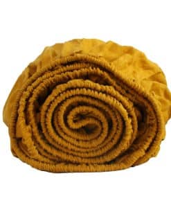 S VICTORY SYMBOL Sábana Ajustable de Lino -Amarillo Jengibre