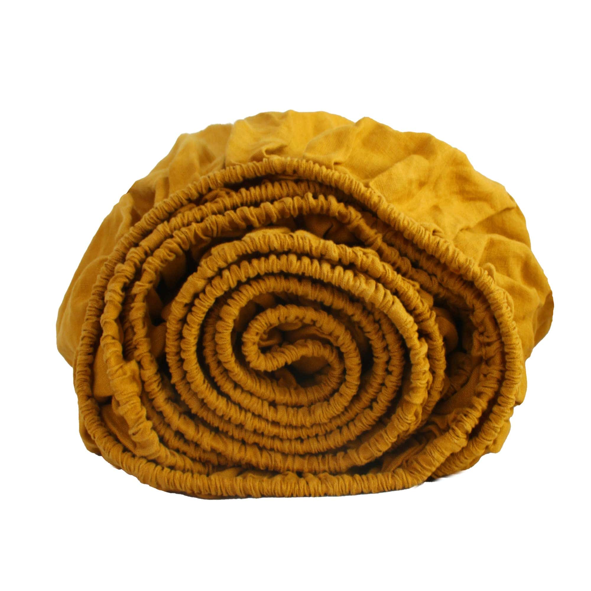 S VICTORY SYMBOL Sábana Ajustable de Lino -Amarillo Jengibre