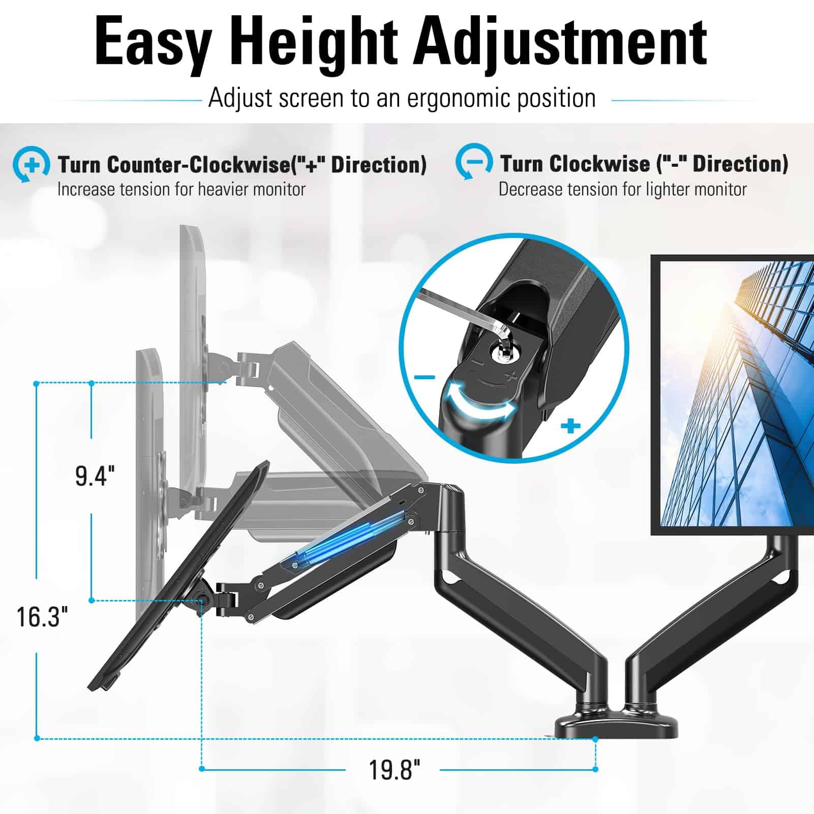 Soporte de Montaje Dual MOUNTUP para Monitores de - Imagen 6