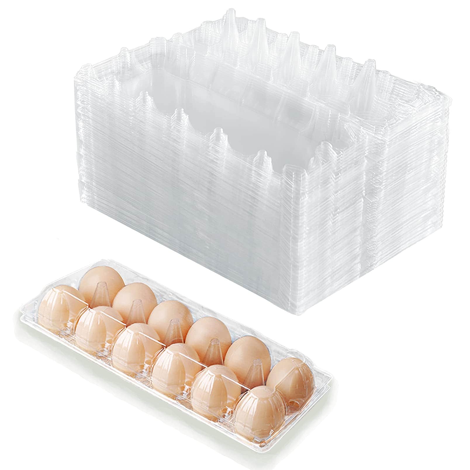Paquete de 40 Cartones de Huevos de Plástico Transparente a