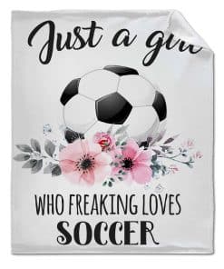 Manta Just A Girl Who Loves Soccer, Microfibra de Franela