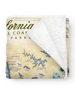 Manta de vellón con mapa del estado de la costa central de