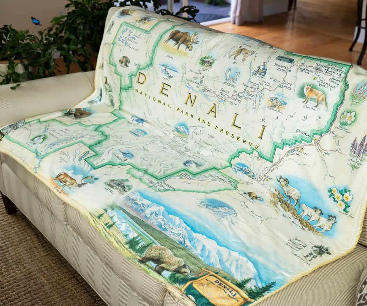 Manta de Felpa del Parque Nacional Denali - Arte Original - Imagen 3