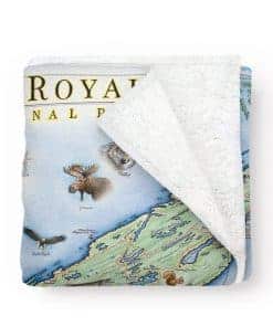 Manta de Franela con Mapa del Parque Nacional Isle Royale -