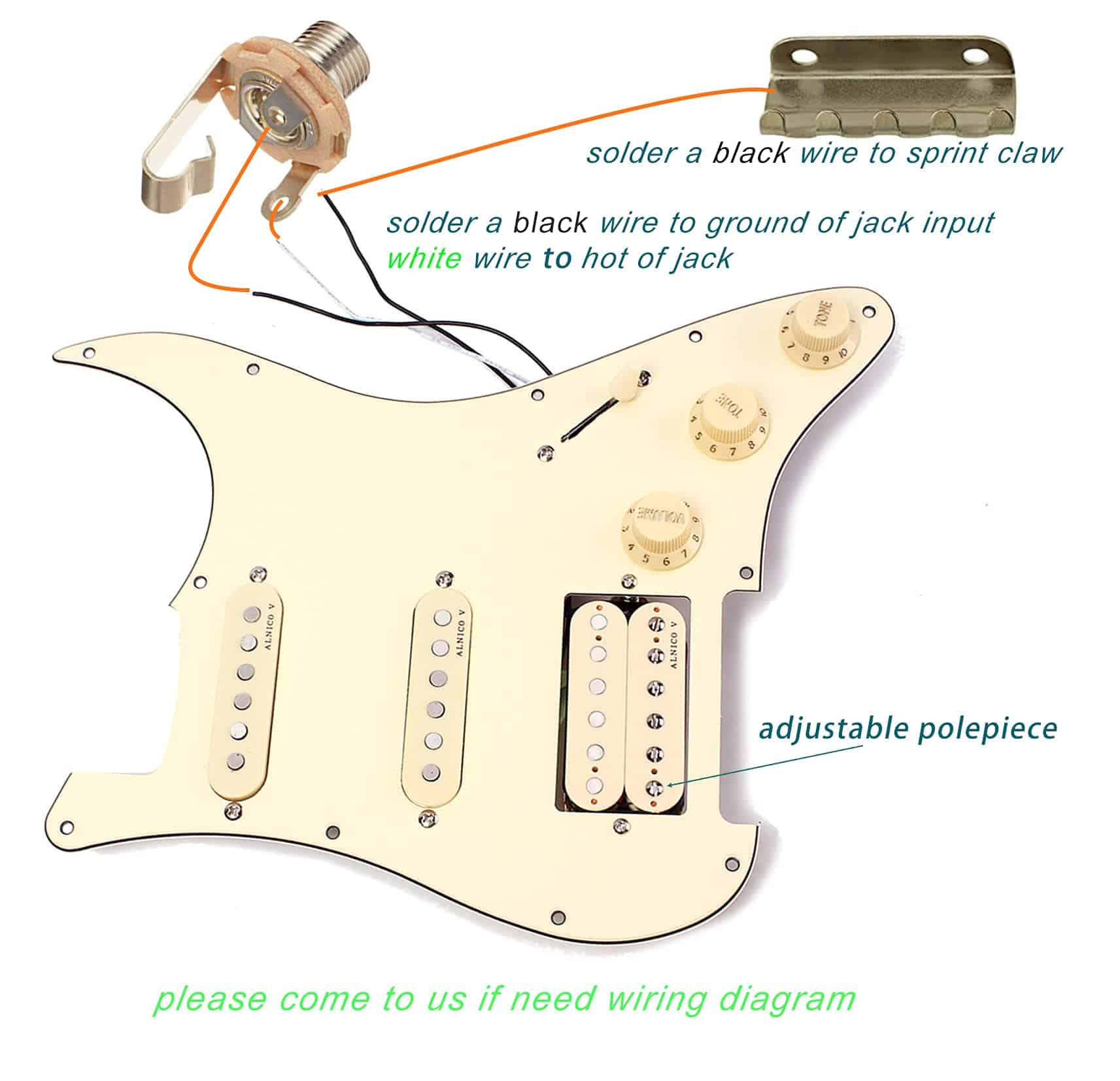 Pickguard de Guitarra Eléctrica LAMSAM Prewired con - Imagen 5