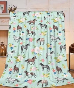 Manta de caballo súper suave y cálida con diseño floral