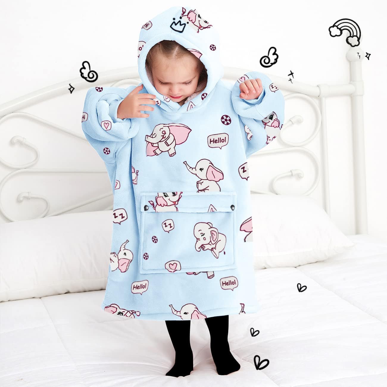 Manta con capucha para niños KFUBUO Blanket Hoodie Toddlers - Imagen 5