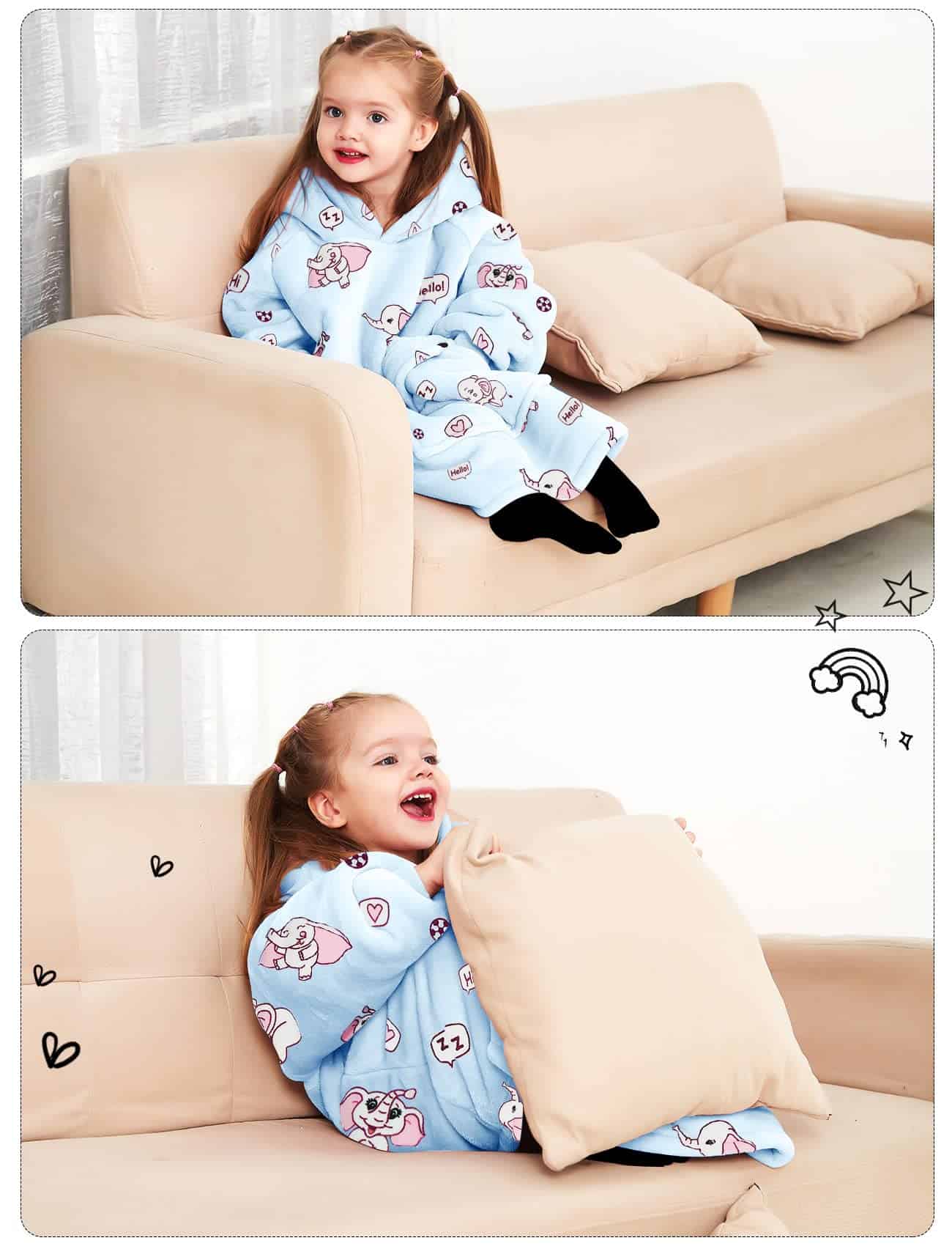 Manta con capucha para niños KFUBUO Blanket Hoodie Toddlers - Imagen 3
