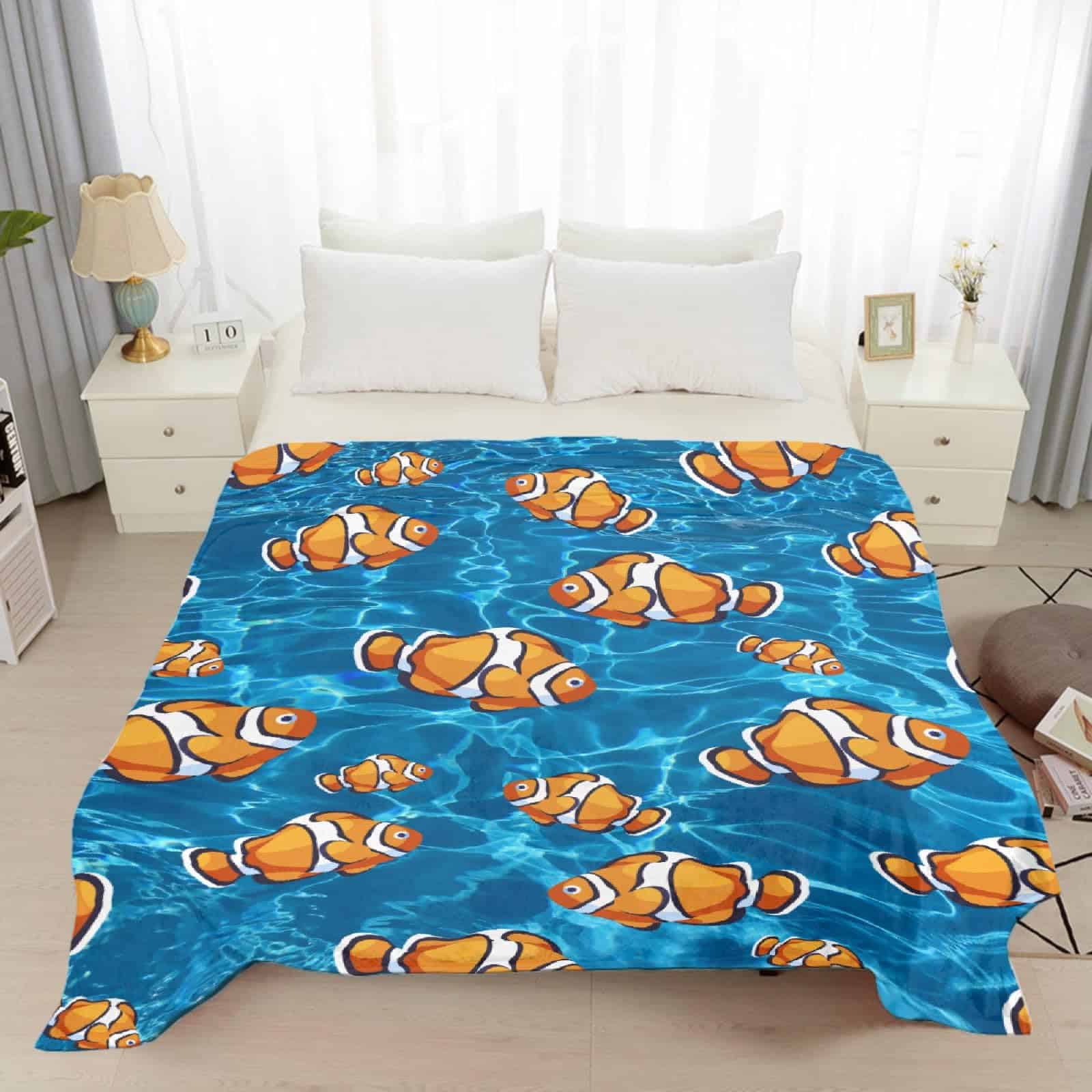 Manta de lana de pescado payaso regalo suave cálida mantas - Imagen 4