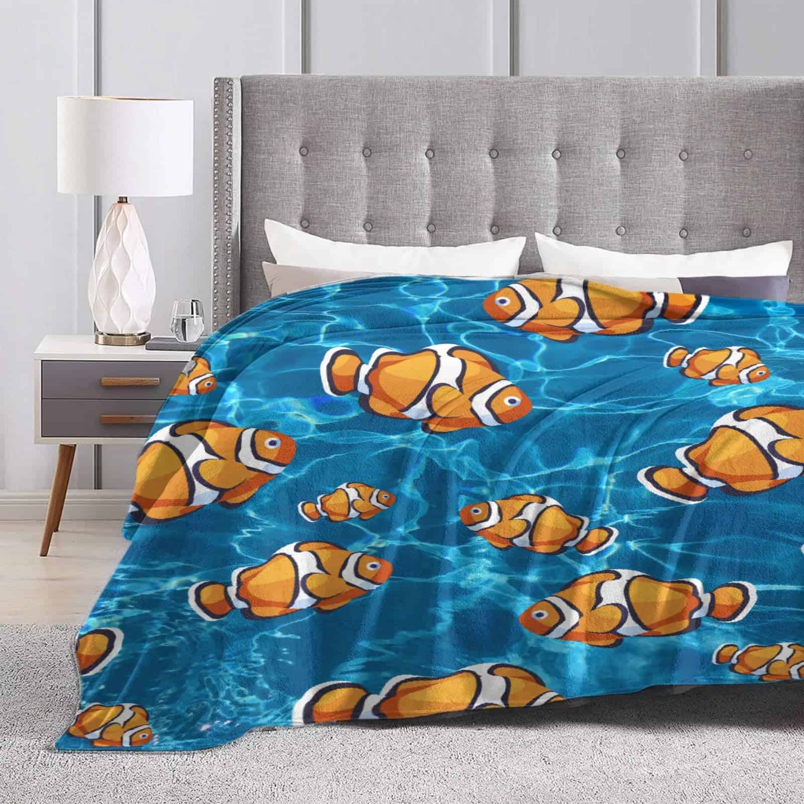 Manta de lana de pescado payaso regalo suave cálida mantas - Imagen 5