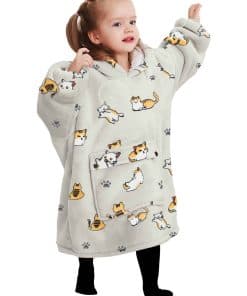 Manta con capucha de KFUBUO para niños con diseño de gato,