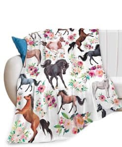 Cobija de Caballo para Niñas Hermoso Caballo con Corona