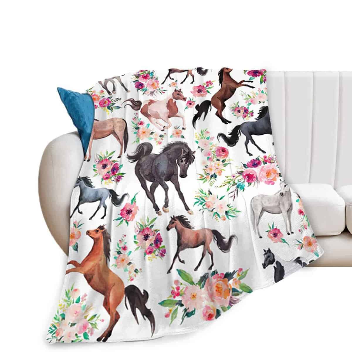 Cobija de Caballo para Niñas Hermoso Caballo con Corona