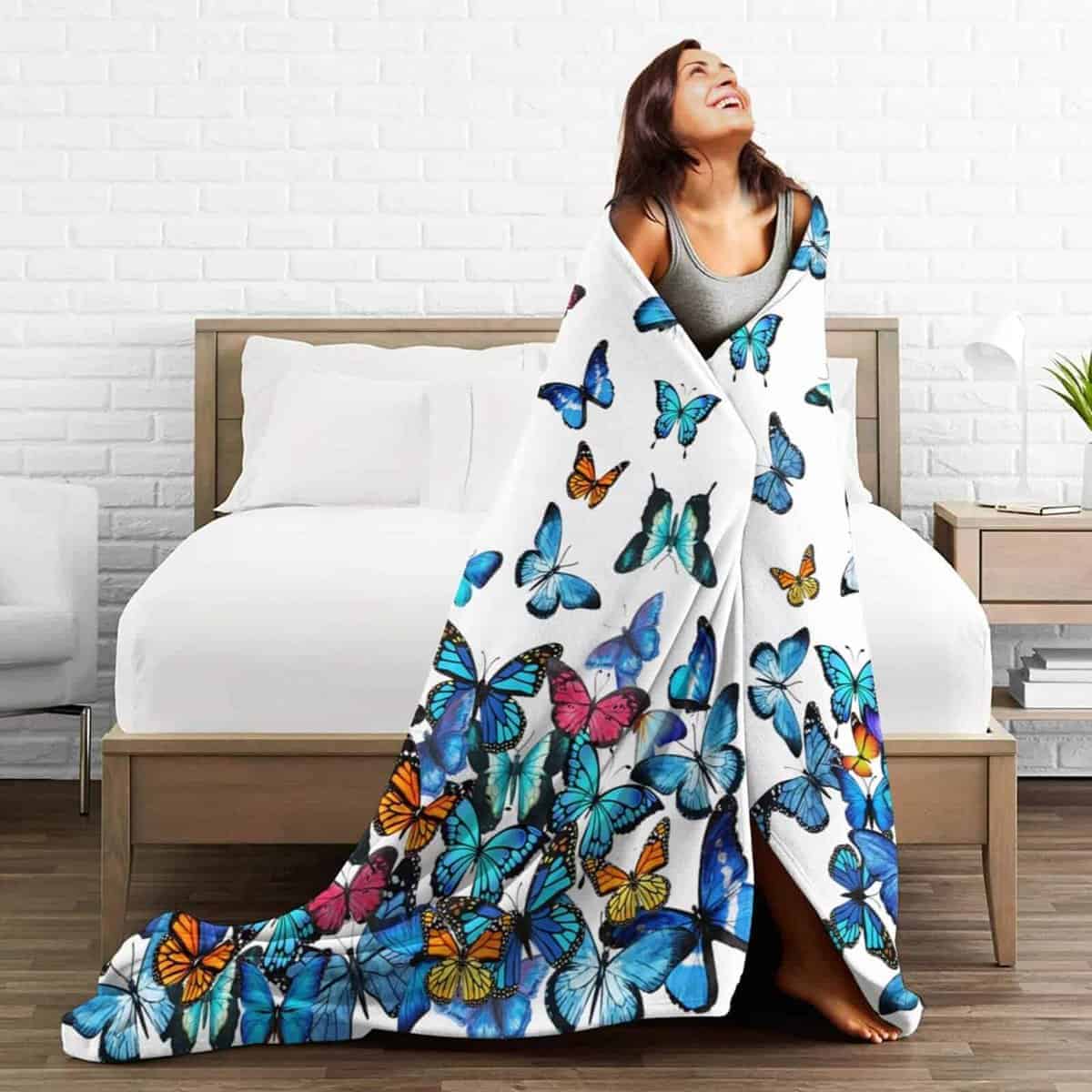 Manta de Mariposa Azul Ultra Suave Manta de Mariposa Ligera - Imagen 6