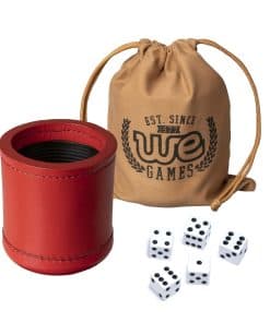 Juego de Taza de Dados de Cuero Rojo WE Games Profesional
