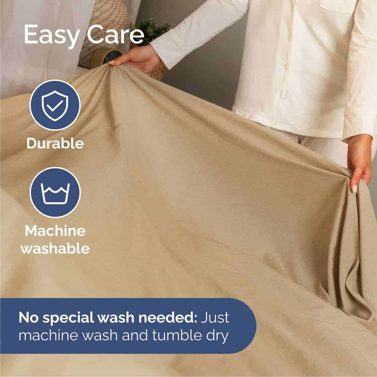 Juego de sábanas de tamaño Cal King de 4 -Tan Jaspeado - Imagen 7