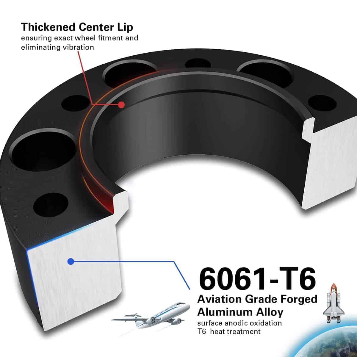CKAuto 4 Pack de Separadores de Rueda Centrados en el Cubo, - Imagen 5